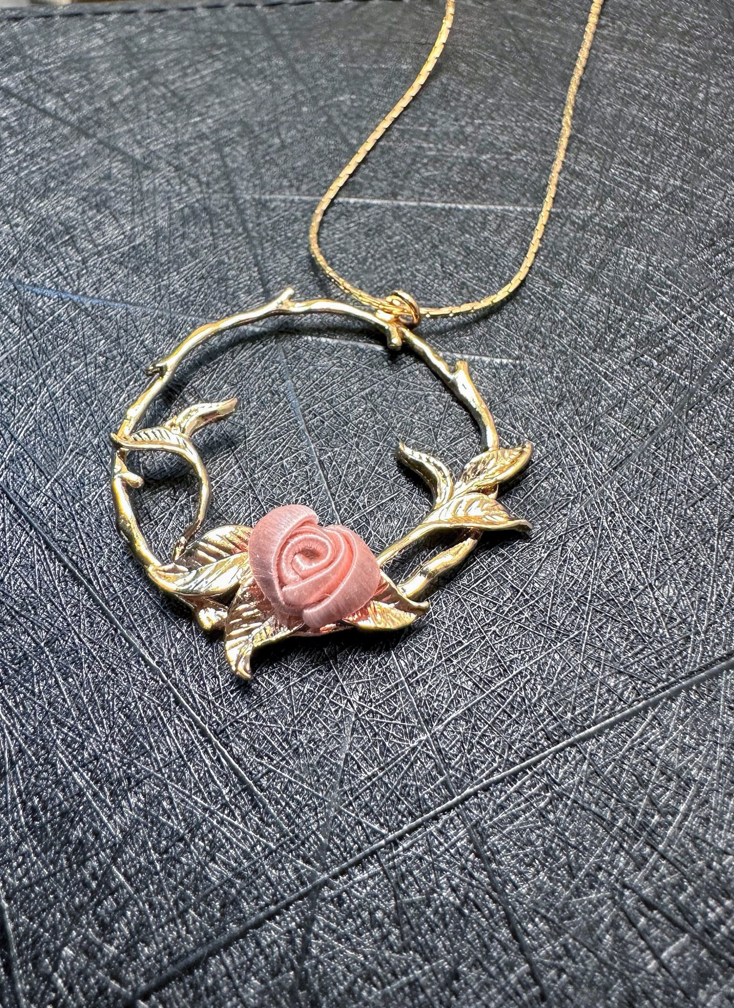 Stellar Silk-14K Champagne Gold-Mini Rose Garden Necklace