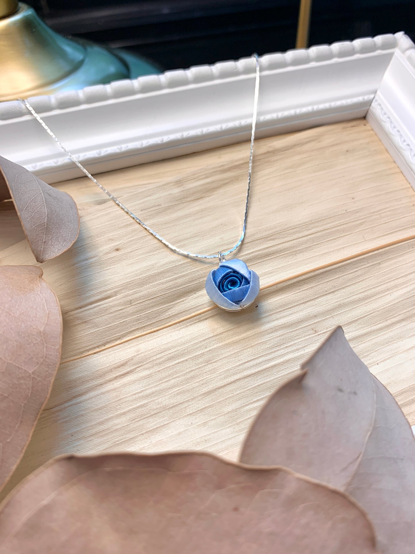 Silk Flora Classic: Single Small Rose Necklace