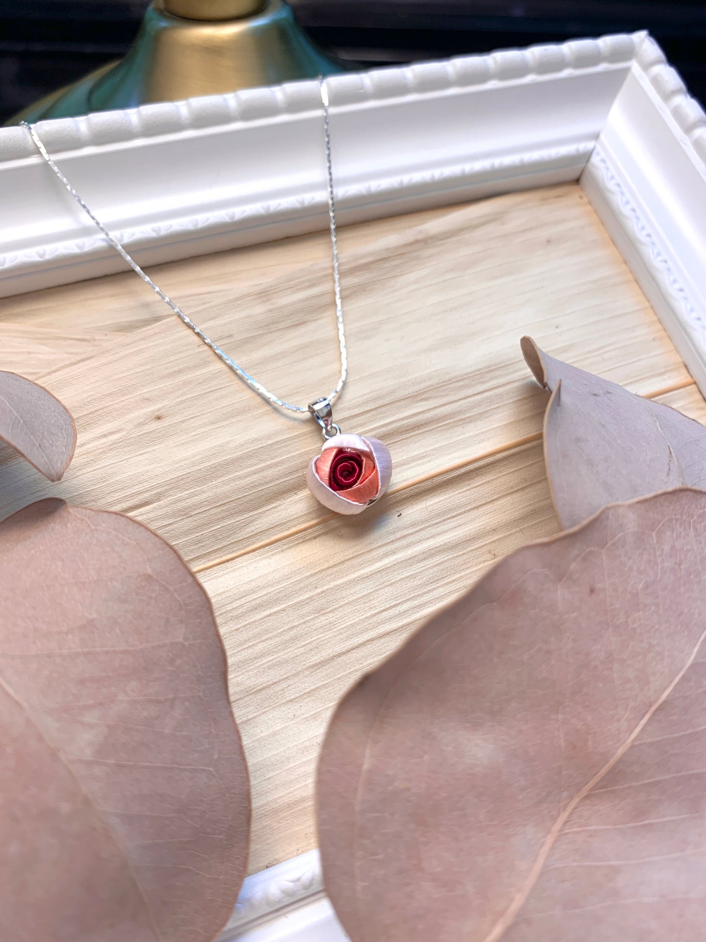 Silk Flora Classic: Single Small Rose Necklace