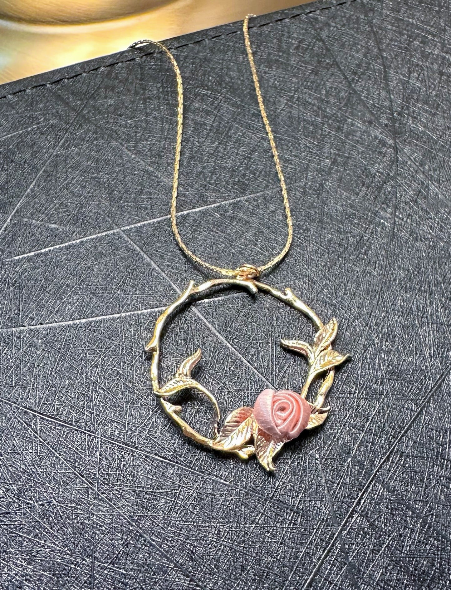 Stellar Silk-14K Champagne Gold-Mini Rose Garden Necklace