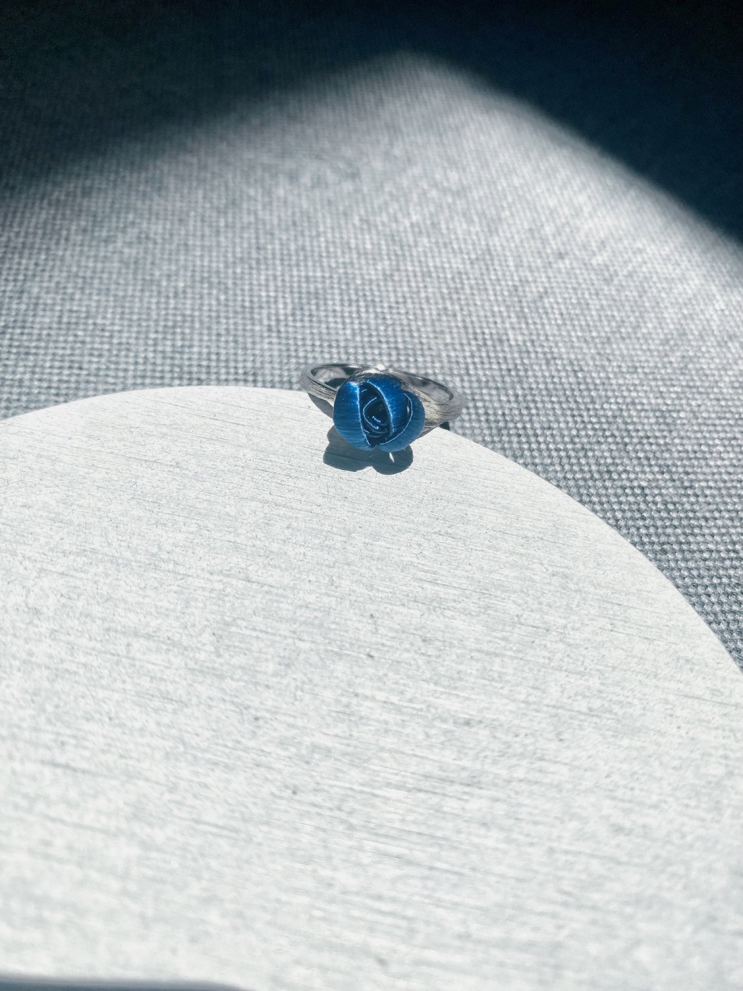 Midnight Starry Sky Series: Mini Rose Streamline Ring Midnight Blue