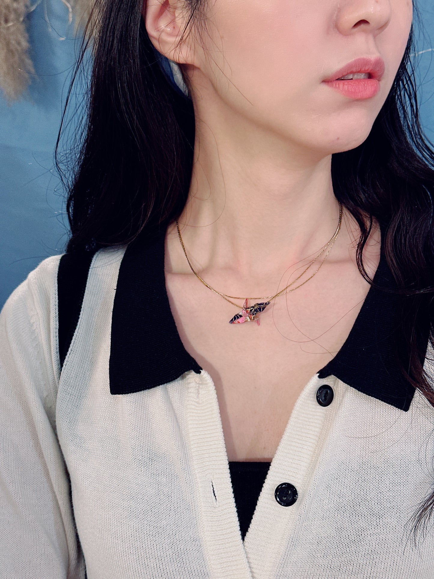 着物折り紙 小鶴ネックレス