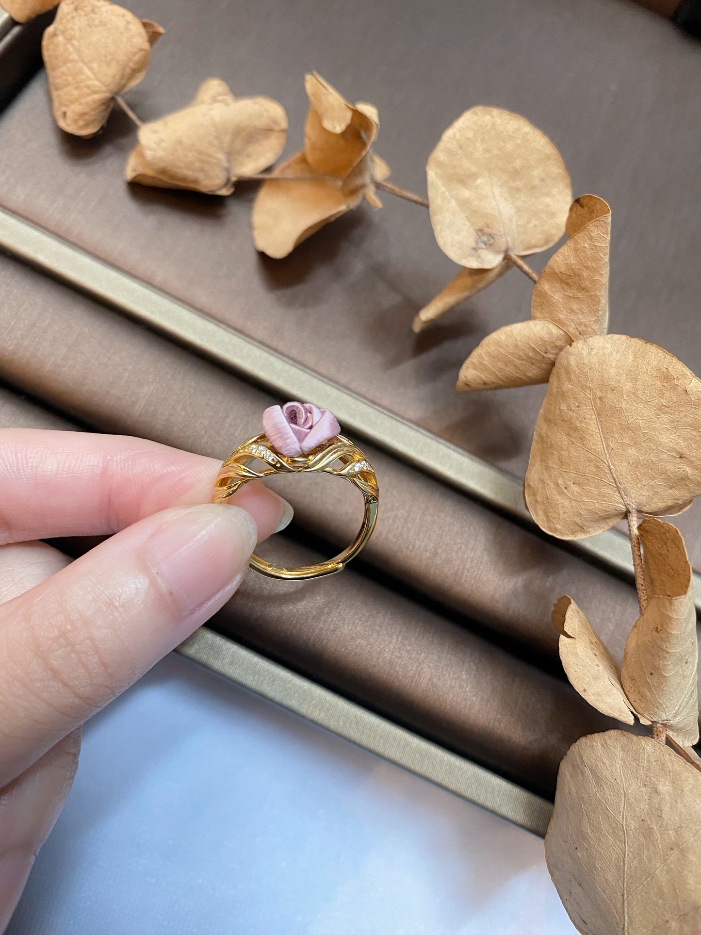 Champagne Gold : Misty Purple Mini Rose-Meteor Ring