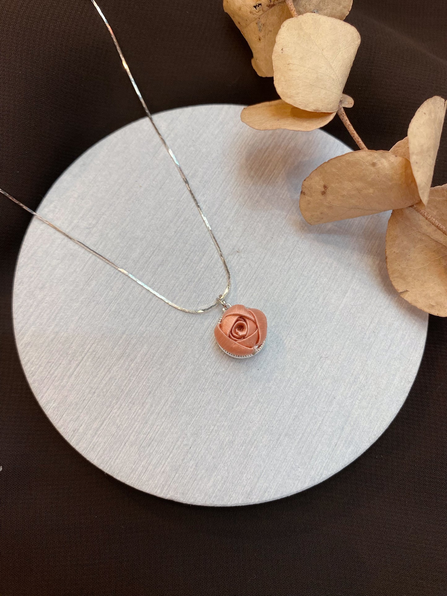 Silk Flora Classic: Single Small Rose Necklace