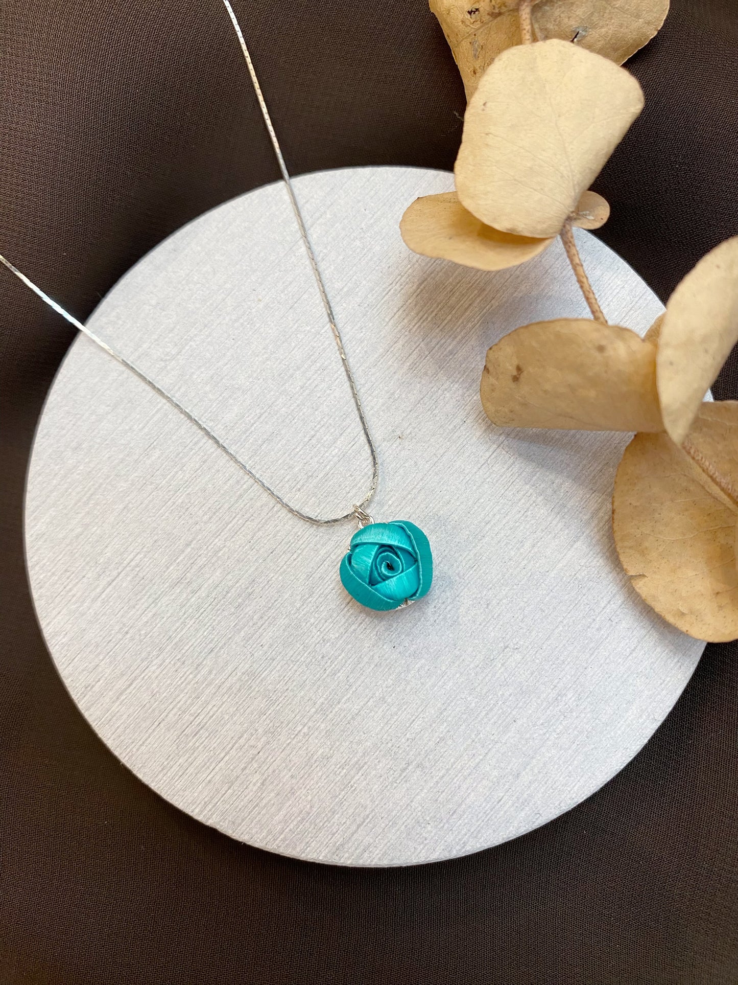 Silk Flora Classic: Single Small Rose Necklace