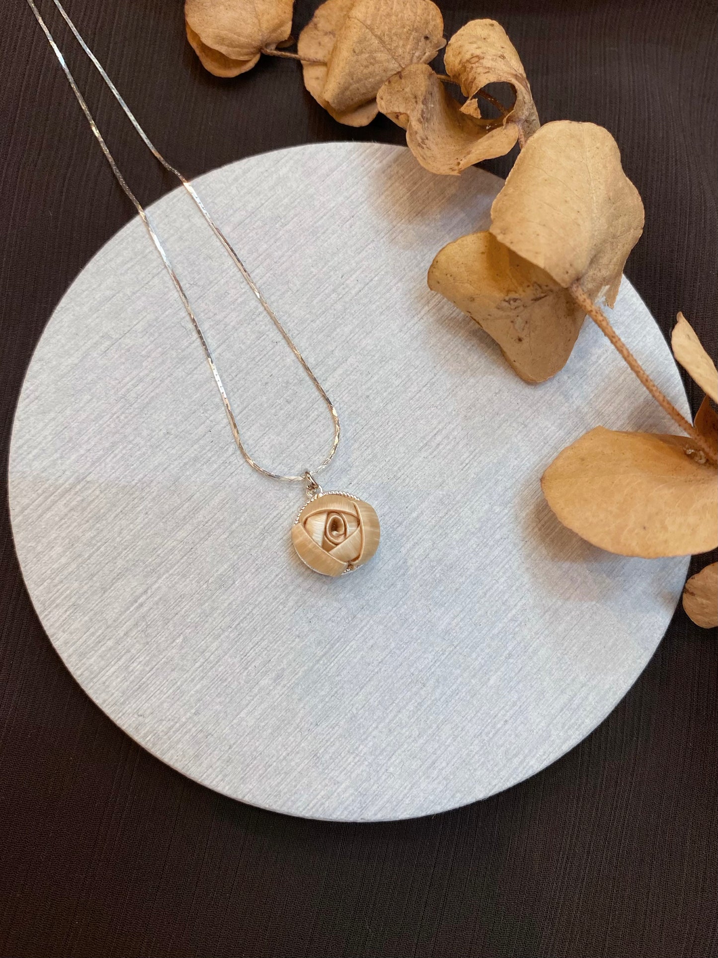 Silk Flora Classic: Single Small Rose Necklace