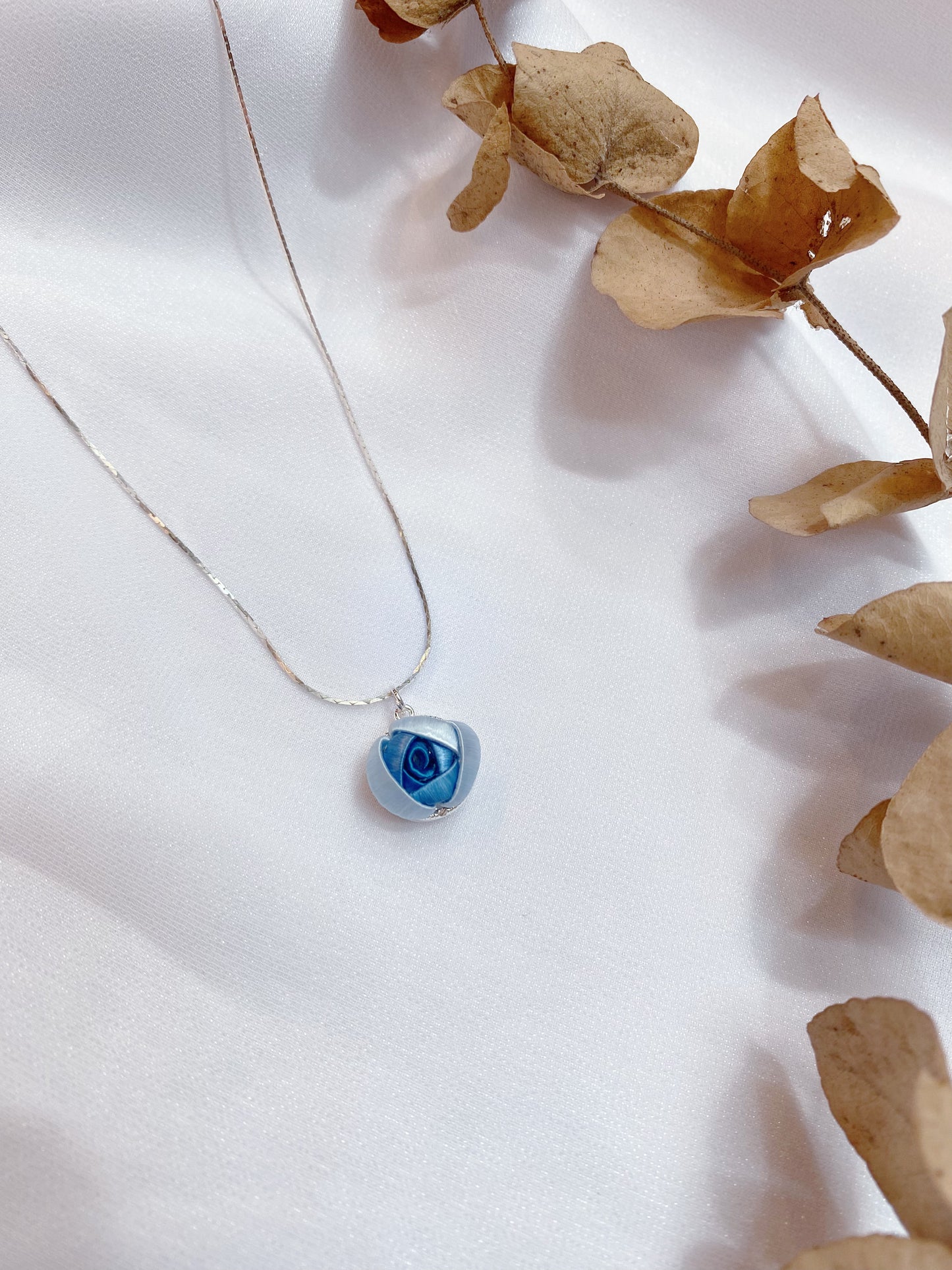 Silk Flora Classic: Single Small Rose Necklace