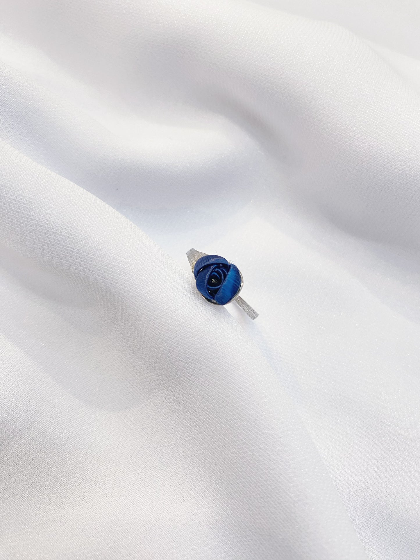Midnight Starry Sky Series: Mini Rose Streamline Ring Midnight Blue