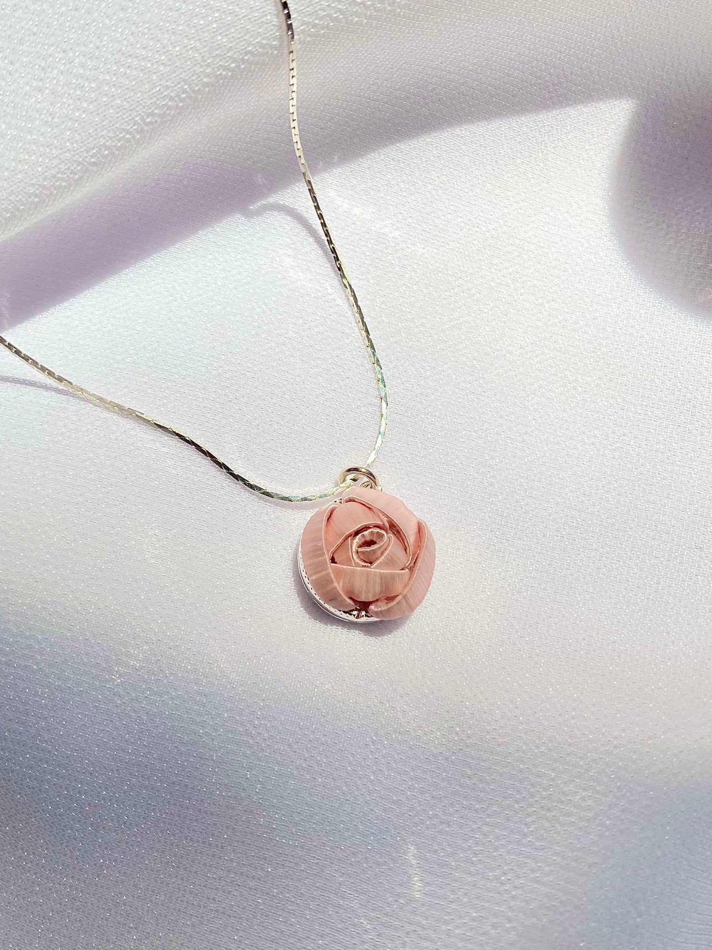 Silk Flora Classic: Single Small Rose Necklace