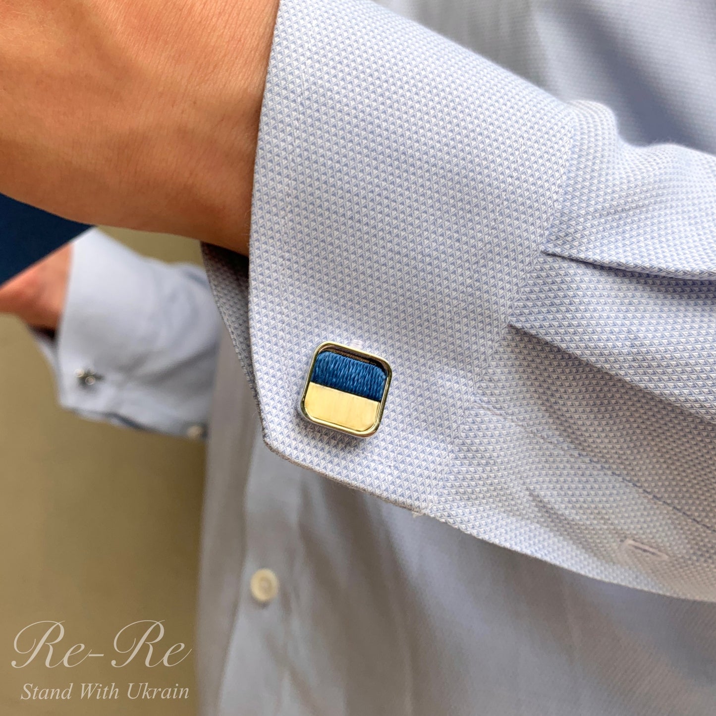 Ukrainian flag cufflinks