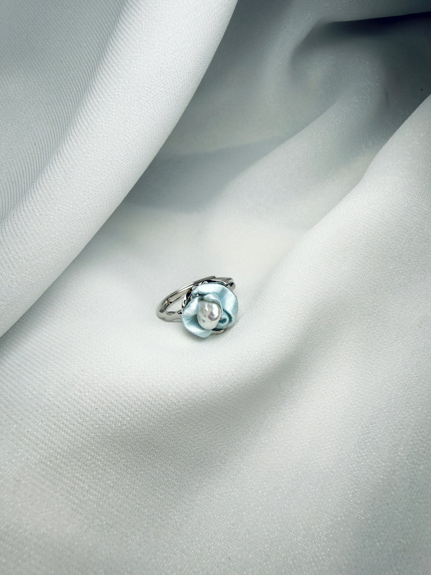 Embrace Collection: Frost Blue Baroque Pearl Ring