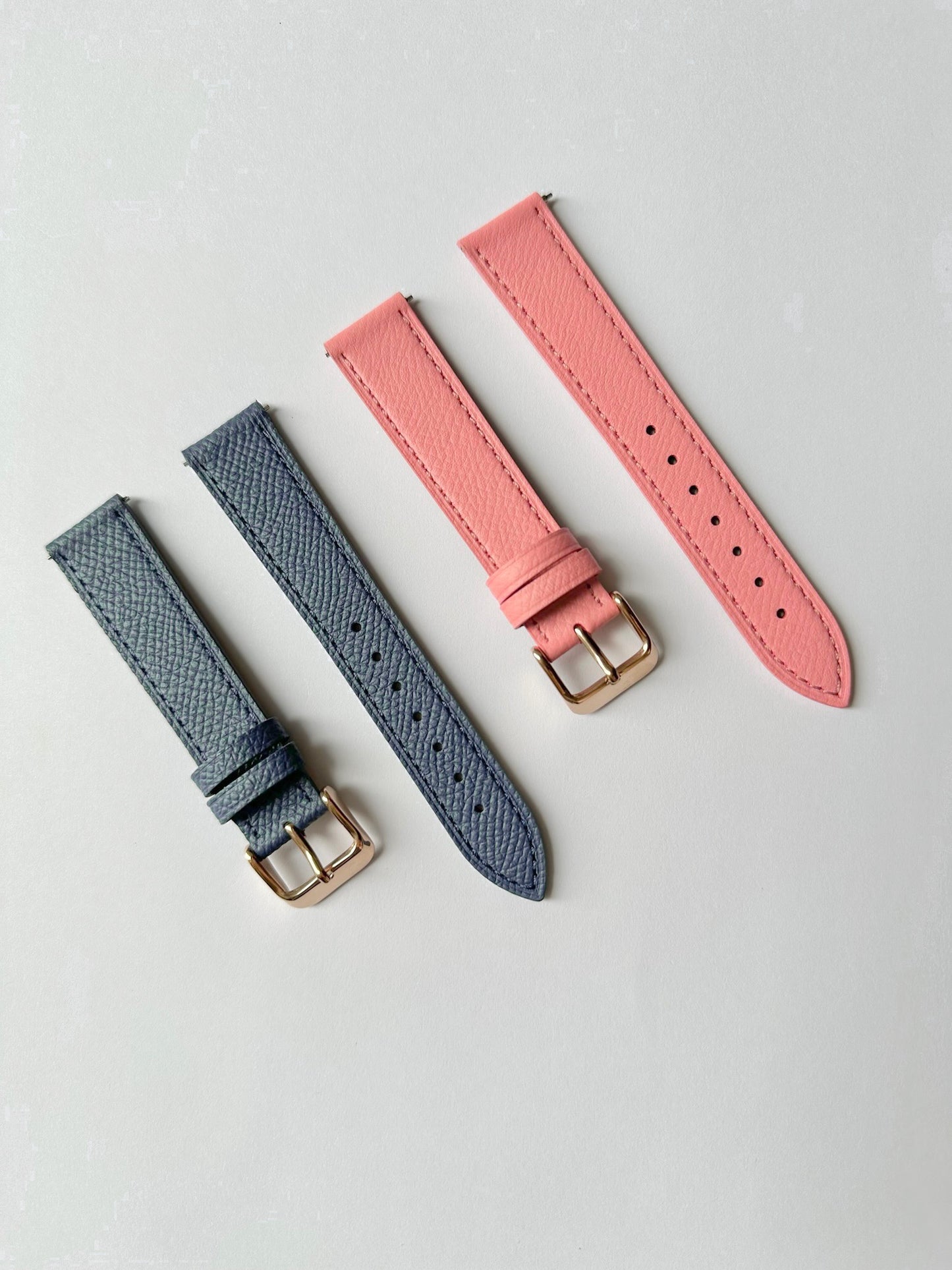 Rose Gold Buckle Calfskin Watch Strap 18mm