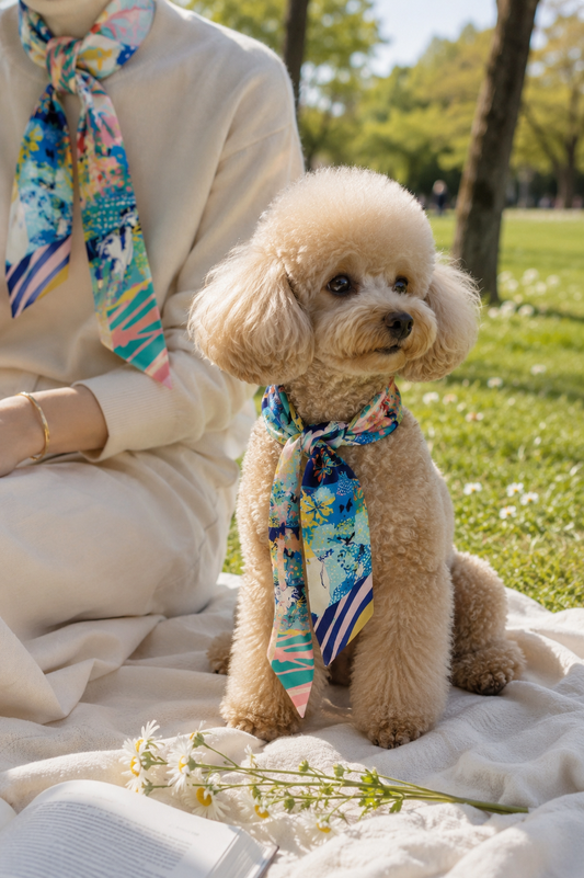 叢林動物瑰麗絲巾 狗狗公園-粉色