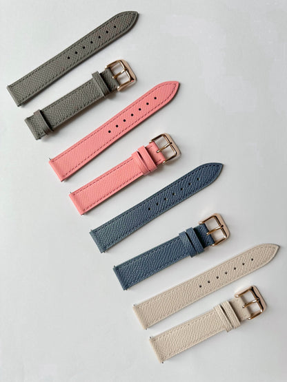 Rose Gold Buckle Calfskin Watch Strap 18mm