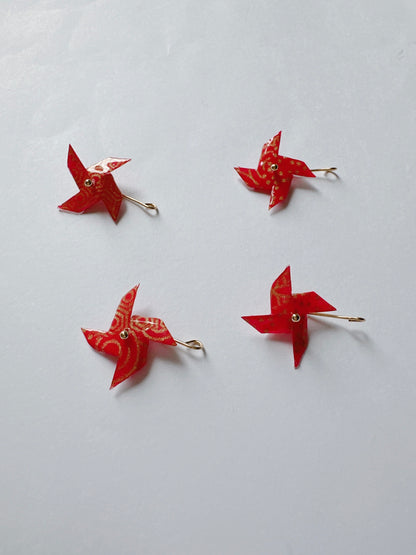 KImono Origami-Little Pinwheel Earrings 