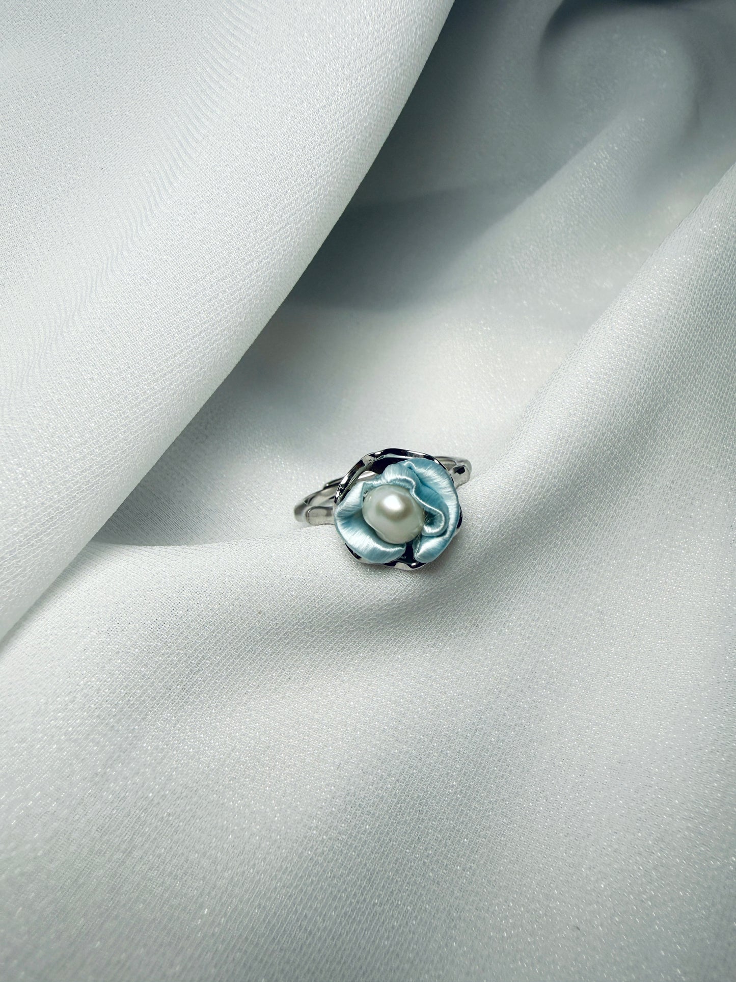 Embrace Collection: Frost Blue Baroque Pearl Ring