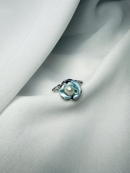 Embrace Collection: Frost Blue Baroque Pearl Ring