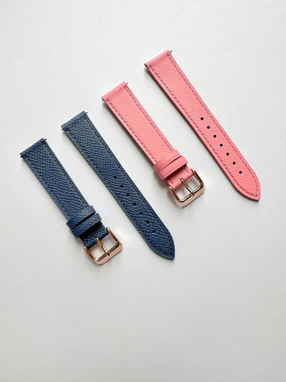 Rose Gold Buckle Calfskin Watch Strap 18mm