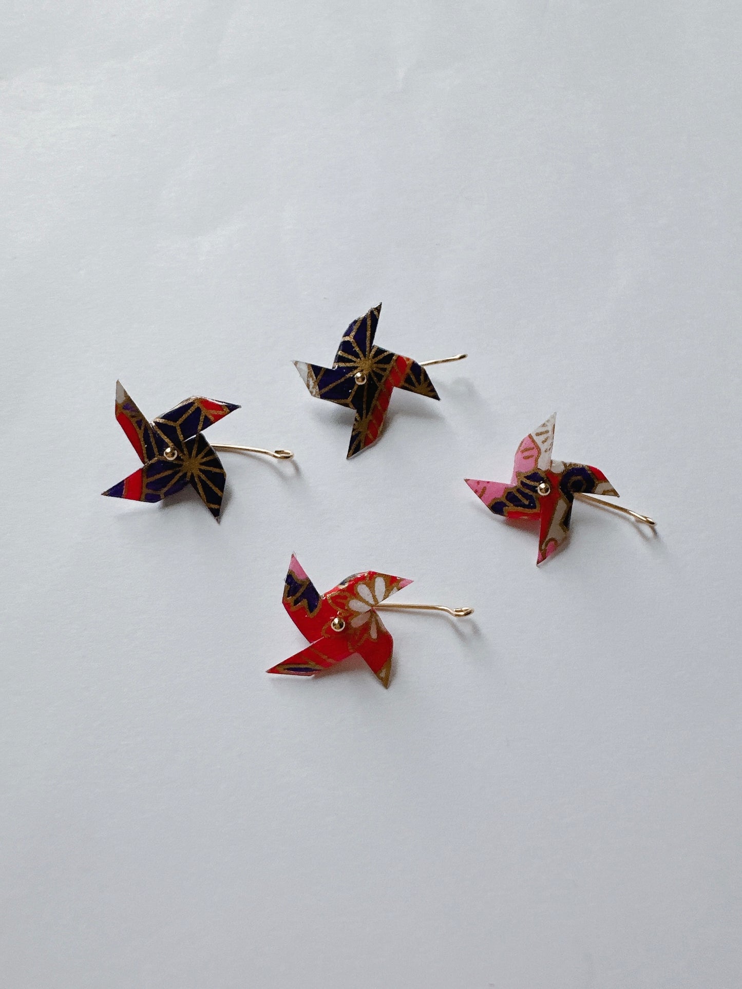 KImono Origami-Little Pinwheel Earrings 