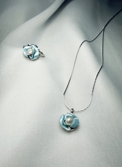 Embrace Collection: Frost Blue Baroque Pearl Ring