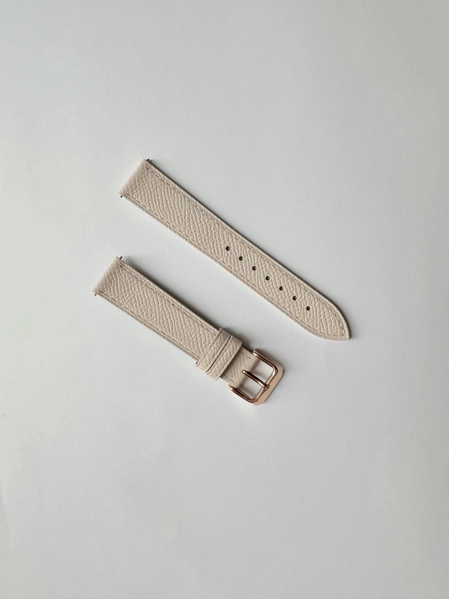 Rose Gold Buckle Calfskin Watch Strap 18mm