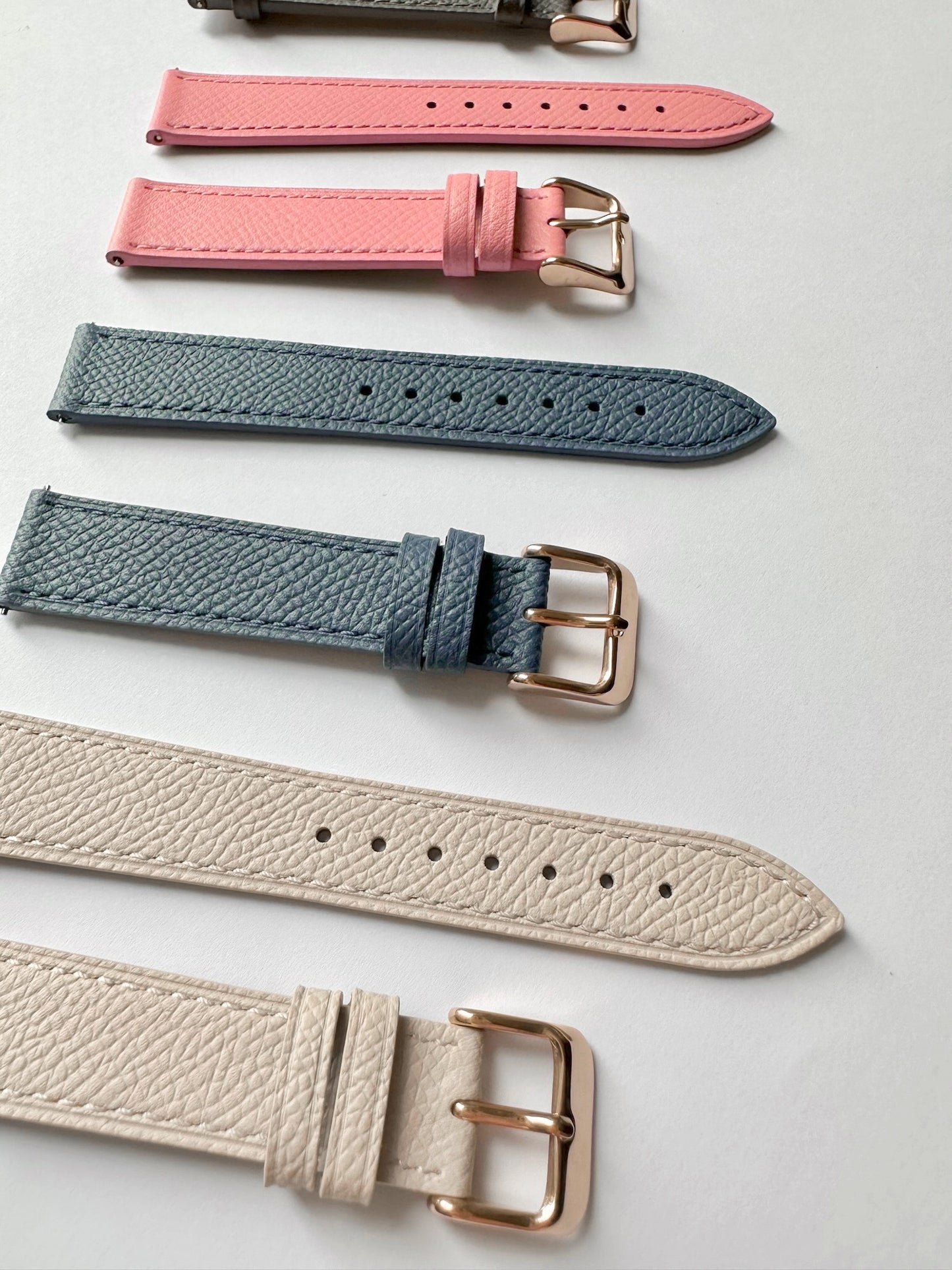 Rose Gold Buckle Calfskin Watch Strap 18mm