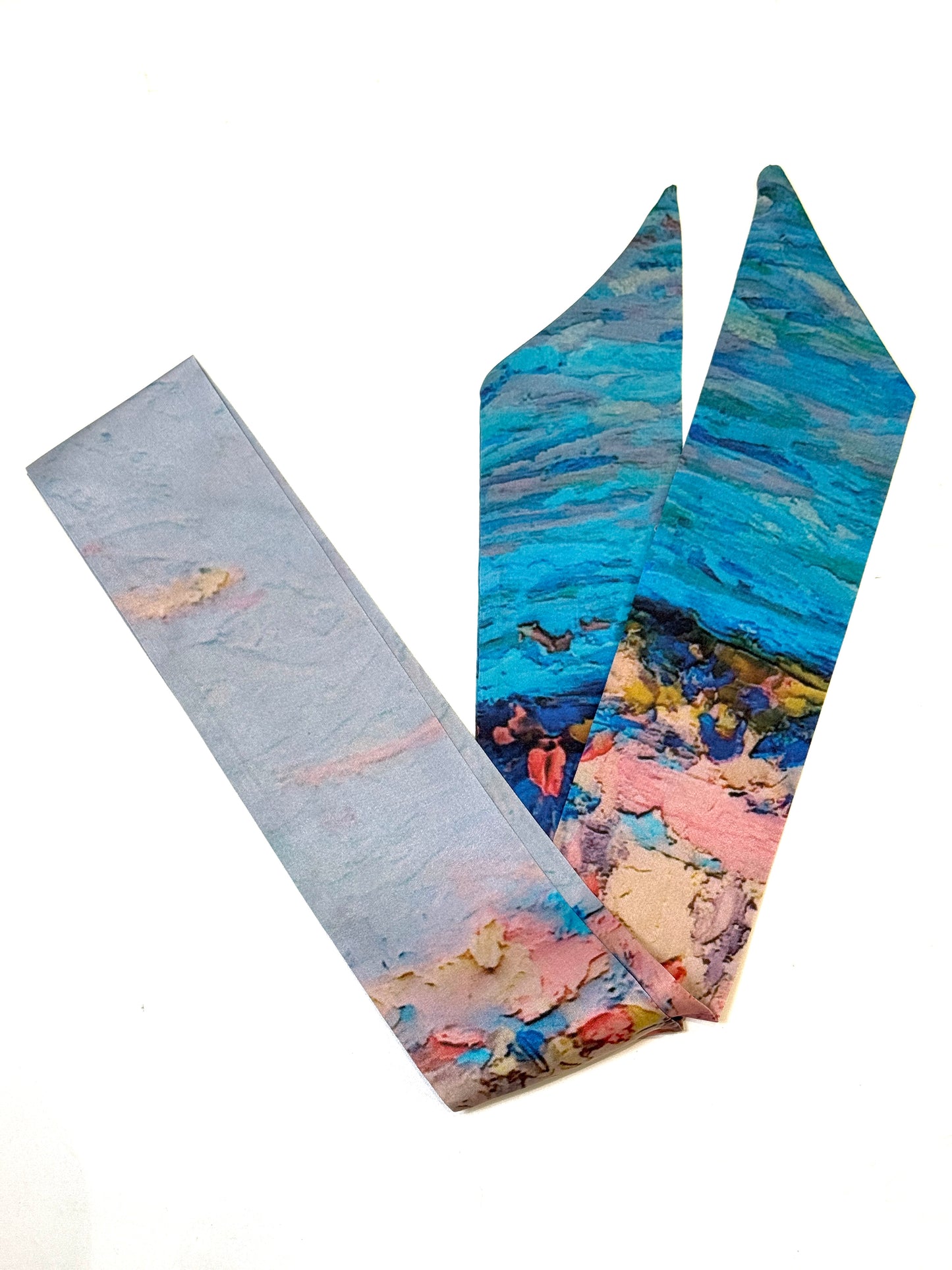 蠶絲瑰麗絲巾-晚霞海堤