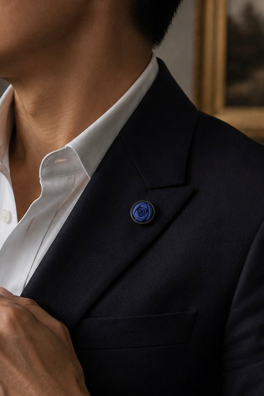 Hommes Series: Blue Rose Badge (Black Nickel)