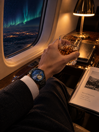 Rere Planet Series: Galaxy 42mm Blue Case Sun and Moon Phase Tourbillon