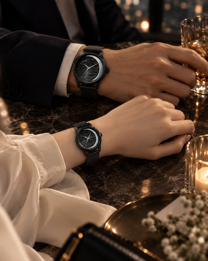 Rere Planet Series: Crescent 42/36mm Black Case Seiko NH35 Movement