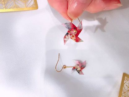 KImono Origami-Little Pinwheel Earrings 