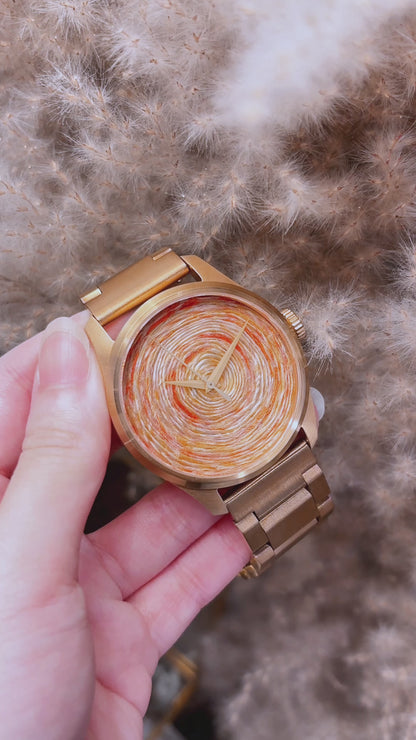 Rere Planet Series: Sun 42mm rose gold case Seiko NH38 movement