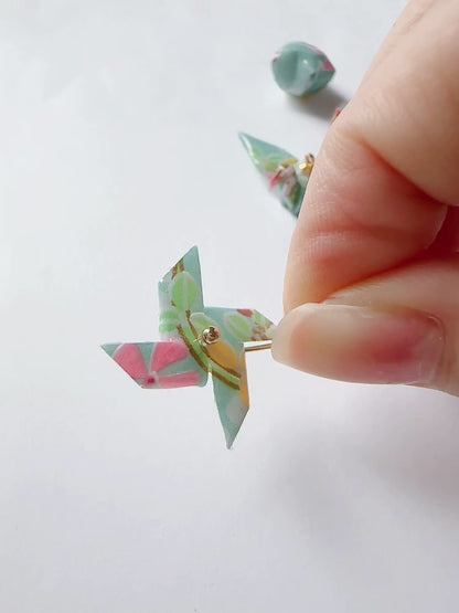 KImono Origami-Little Pinwheel Earrings 