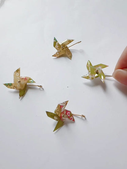 KImono Origami-Little Pinwheel Earrings 