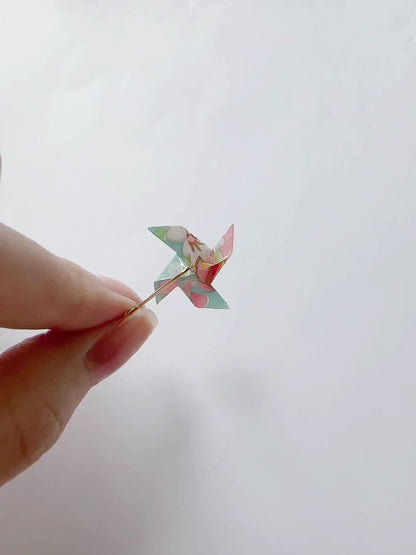 KImono Origami-Little Pinwheel Earrings 