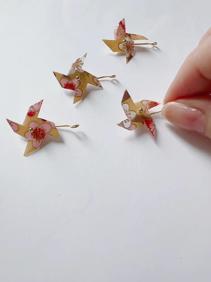 KImono Origami-Little Pinwheel Earrings 