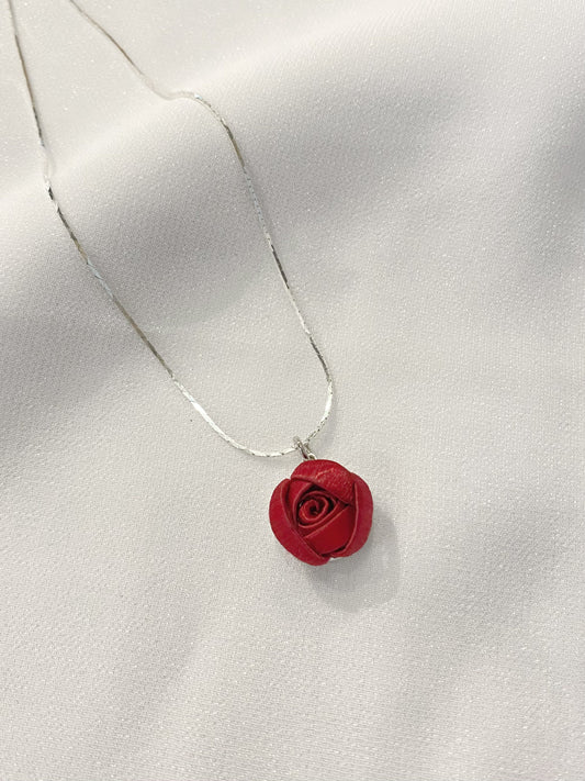 Silk Flora Classic: Single Small Rose Necklace